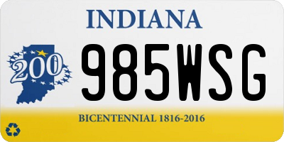 IN license plate 985WSG