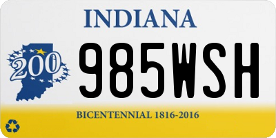 IN license plate 985WSH