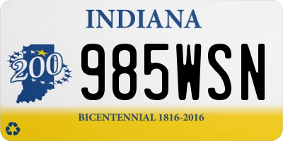 IN license plate 985WSN