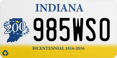 IN license plate 985WSO