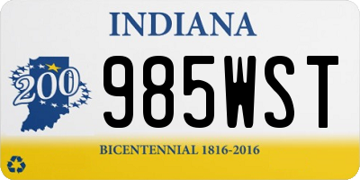 IN license plate 985WST
