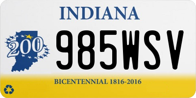 IN license plate 985WSV