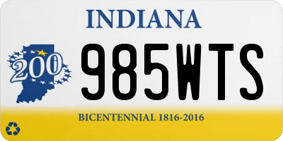 IN license plate 985WTS