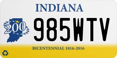 IN license plate 985WTV