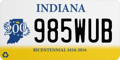 IN license plate 985WUB