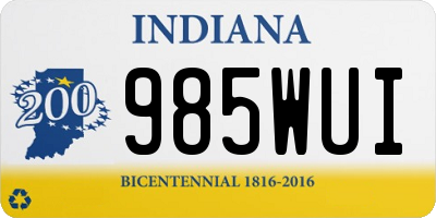 IN license plate 985WUI
