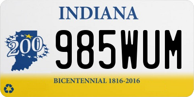 IN license plate 985WUM