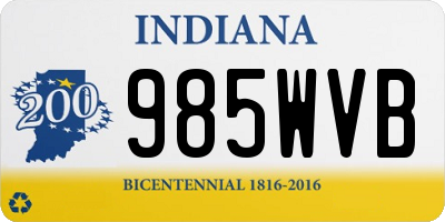 IN license plate 985WVB