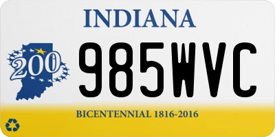 IN license plate 985WVC