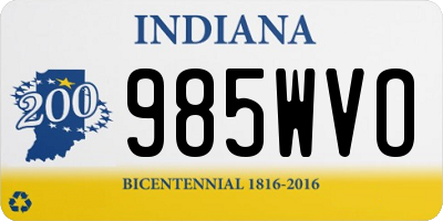 IN license plate 985WVO