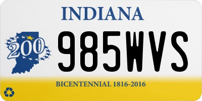 IN license plate 985WVS