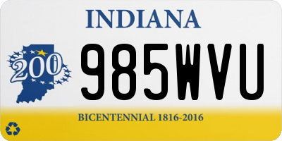 IN license plate 985WVU
