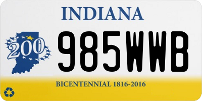 IN license plate 985WWB