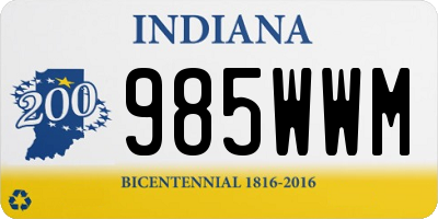 IN license plate 985WWM