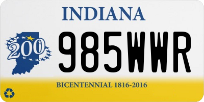 IN license plate 985WWR