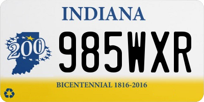 IN license plate 985WXR
