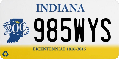 IN license plate 985WYS