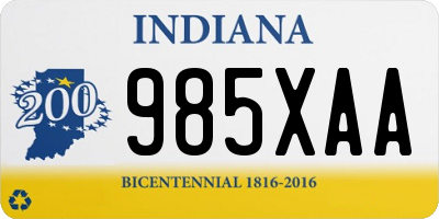 IN license plate 985XAA