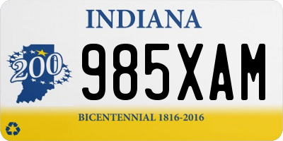 IN license plate 985XAM