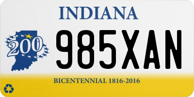 IN license plate 985XAN