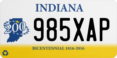 IN license plate 985XAP