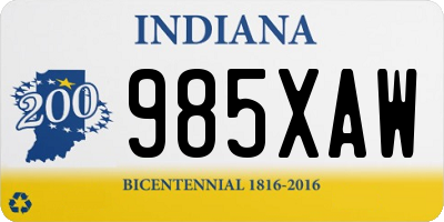 IN license plate 985XAW