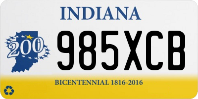 IN license plate 985XCB