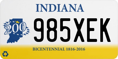 IN license plate 985XEK