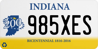 IN license plate 985XES