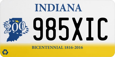 IN license plate 985XIC