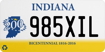 IN license plate 985XIL