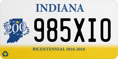 IN license plate 985XIO