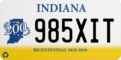 IN license plate 985XIT