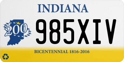 IN license plate 985XIV