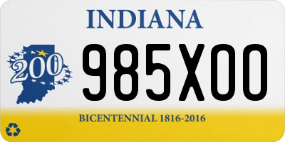 IN license plate 985XOO