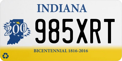 IN license plate 985XRT