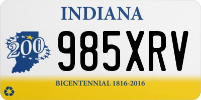 IN license plate 985XRV