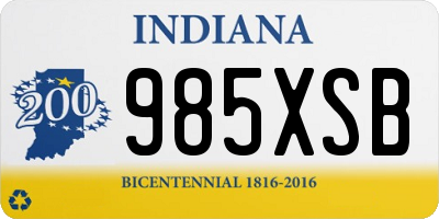 IN license plate 985XSB