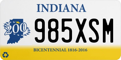 IN license plate 985XSM