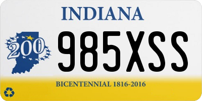 IN license plate 985XSS