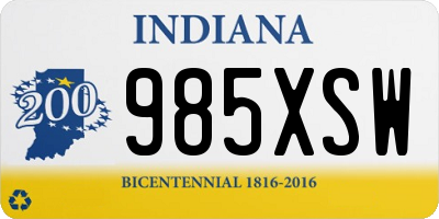 IN license plate 985XSW