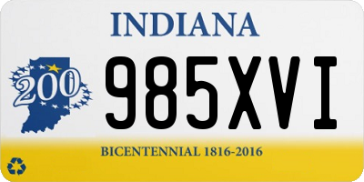 IN license plate 985XVI