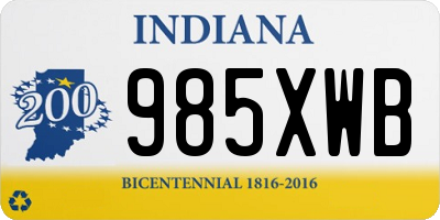 IN license plate 985XWB