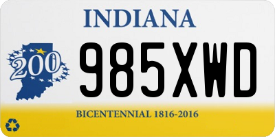 IN license plate 985XWD