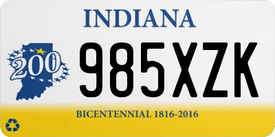 IN license plate 985XZK