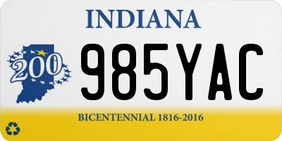 IN license plate 985YAC