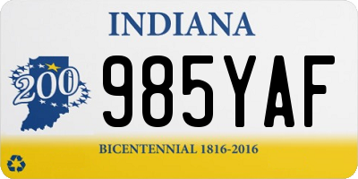 IN license plate 985YAF