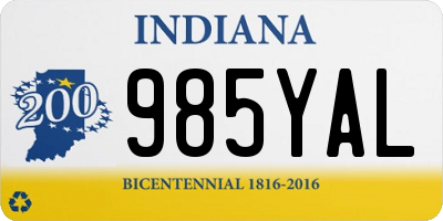 IN license plate 985YAL