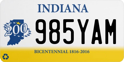 IN license plate 985YAM