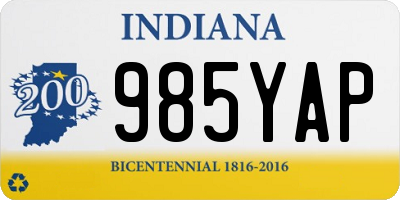 IN license plate 985YAP